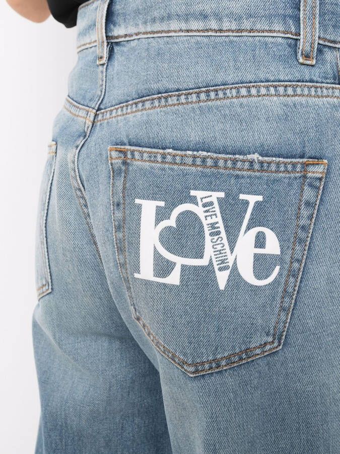 Love Moschino Gerafelde jeans Blauw