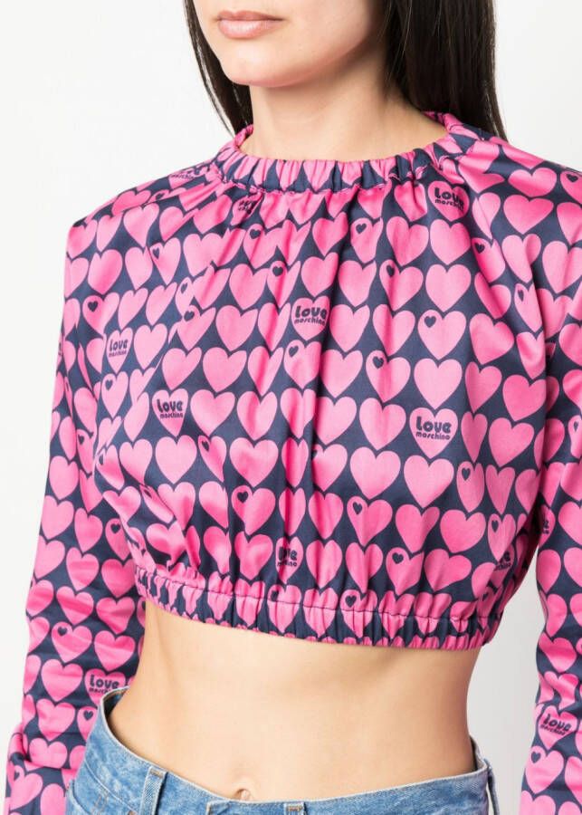 Love Moschino Cropped blouse Roze