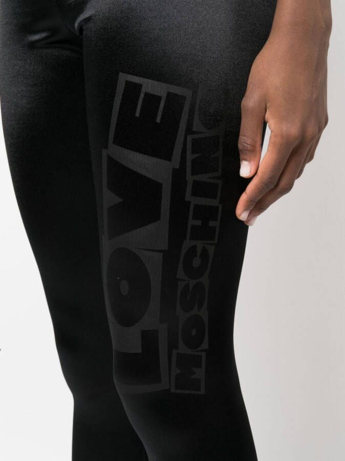 Love Moschino Legging met logoprint Zwart