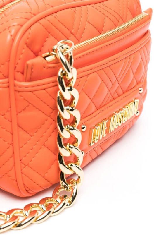 Love Moschino Boekentas met logoplakkaat Oranje