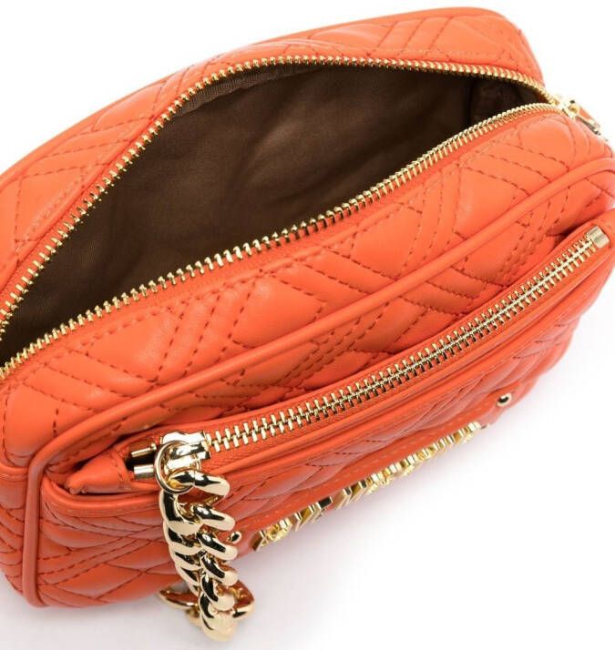 Love Moschino Boekentas met logoplakkaat Oranje