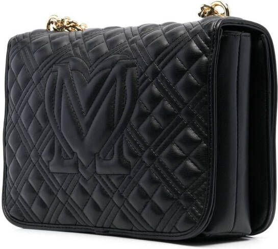 Love Moschino Schoudertas met logoplakkaat Zwart