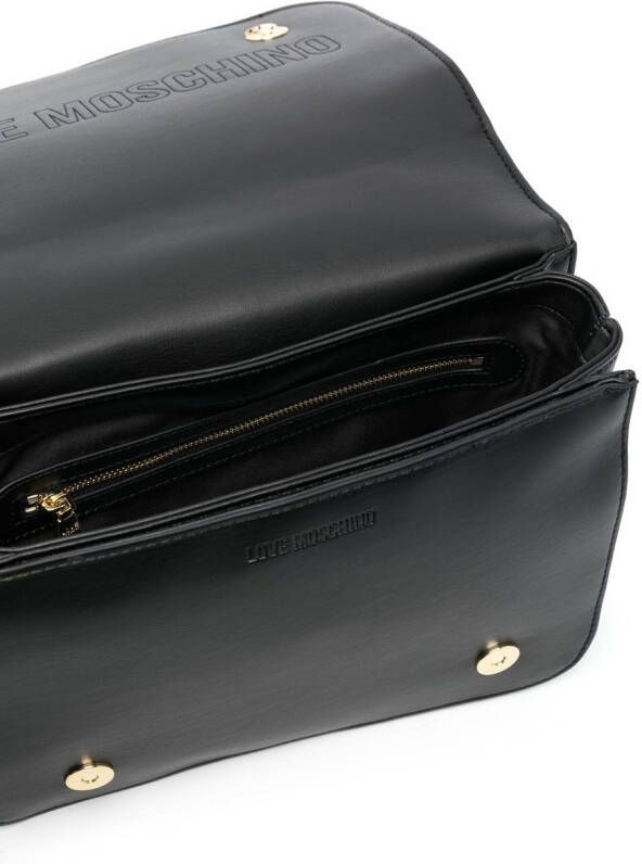 Love Moschino Schoudertas met logoplakkaat Zwart