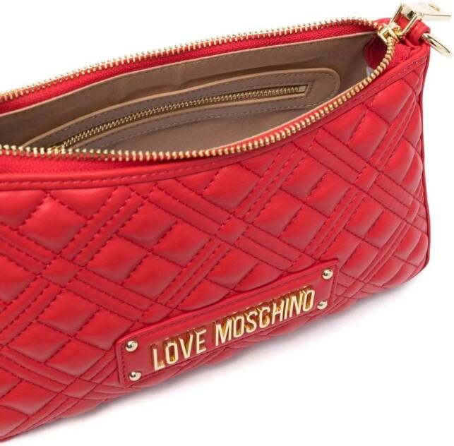 Love Moschino Shopper met logoplakkaat Rood