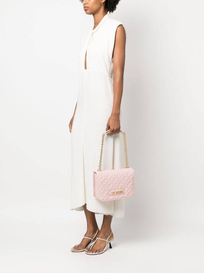 Love Moschino Schoudertas met logoplakkaat Roze
