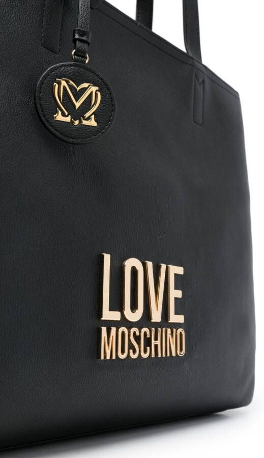 Love Moschino Schoudertas met logoplakkaat Zwart