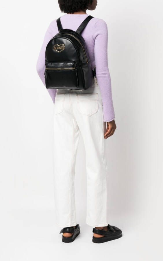 Love Moschino Rugzak met logoplakkaat Zwart