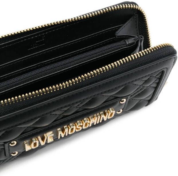 Love Moschino Portemonnee met logoplakkaat Zwart