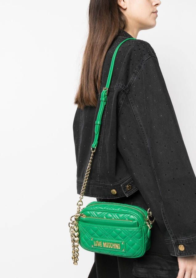 Love Moschino Gewatteerde crossbodytas Groen
