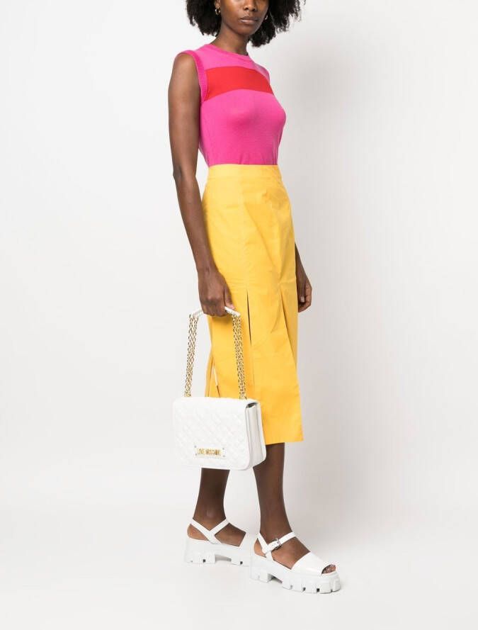 Love Moschino Schoudertas met logoplakkaat Wit