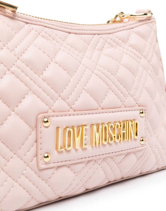 Love Moschino Shopper met logoplakkaat Roze