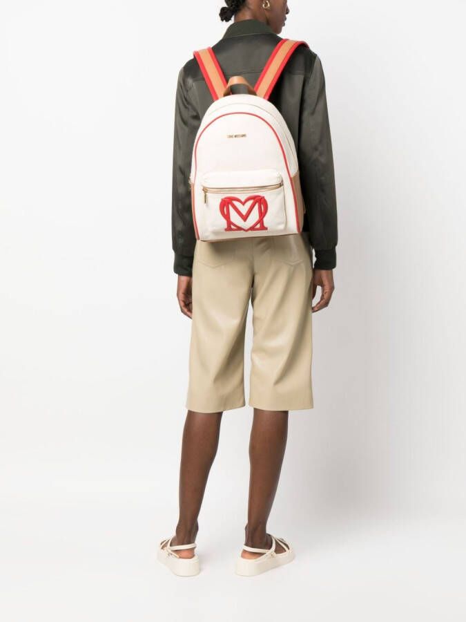 Love Moschino Rugzak met logopatch Beige