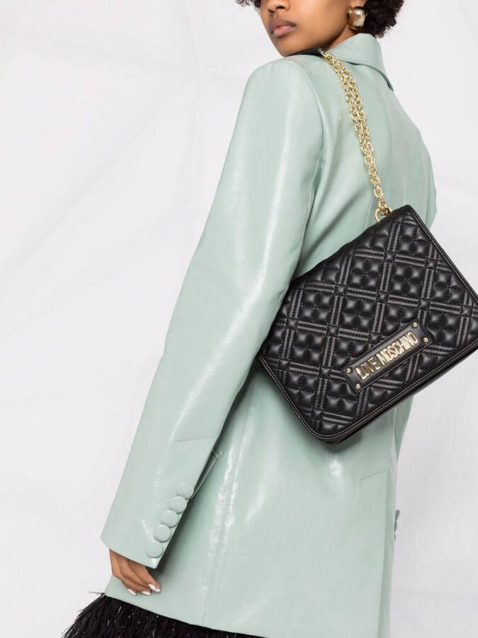Love Moschino Schoudertas met logo Zwart