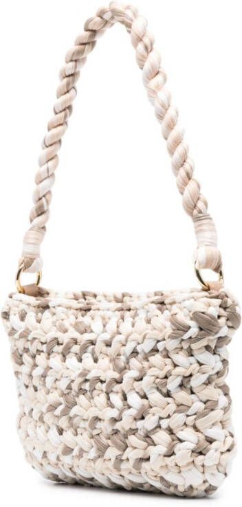 Love Moschino Schoudertas met logoplakkaat Beige