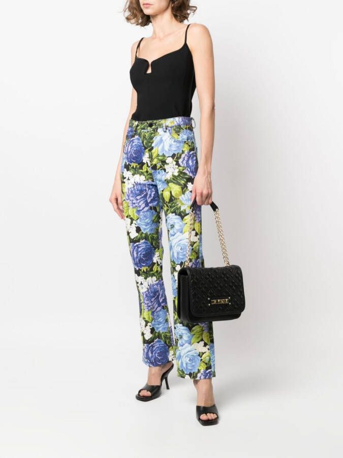 Love Moschino Schoudertas met logoplakkaat Zwart