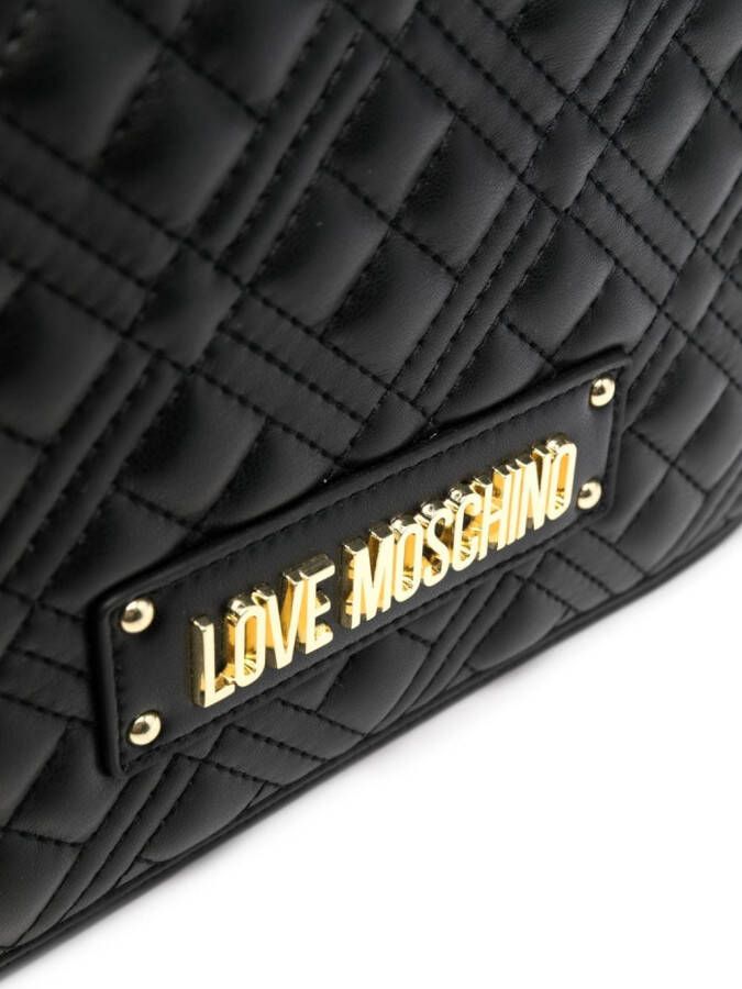 Love Moschino Schoudertas met logoplakkaat Zwart