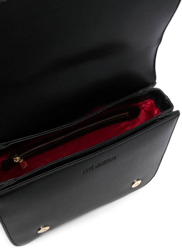 Love Moschino Schoudertas met logoplakkaat Zwart