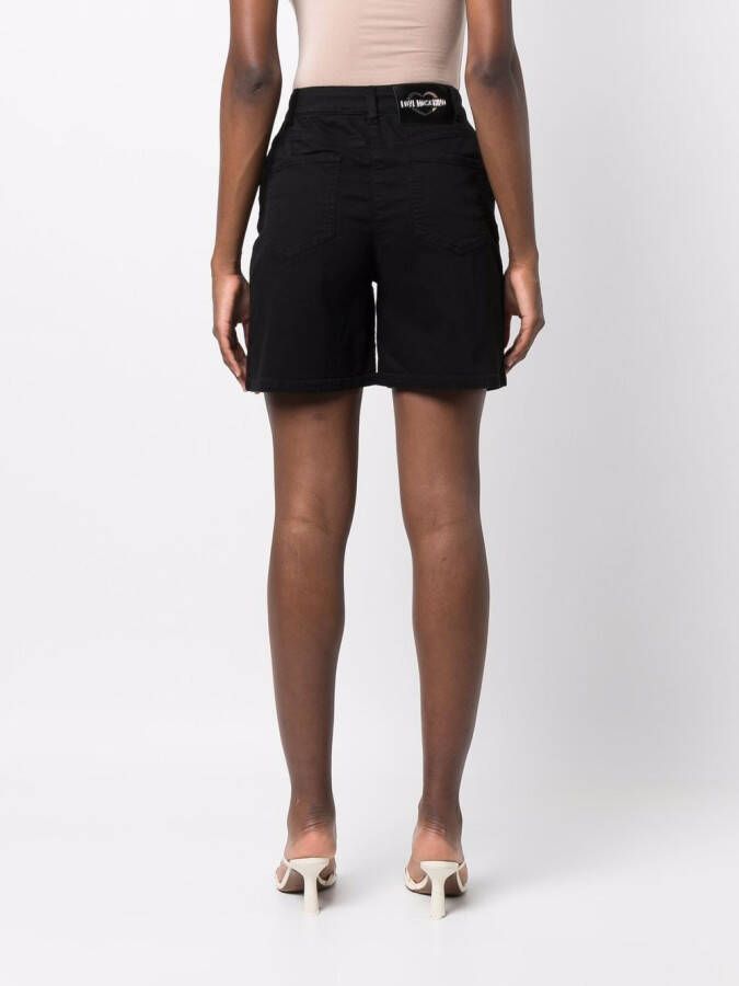 Love Moschino Shorts met logopatch Zwart