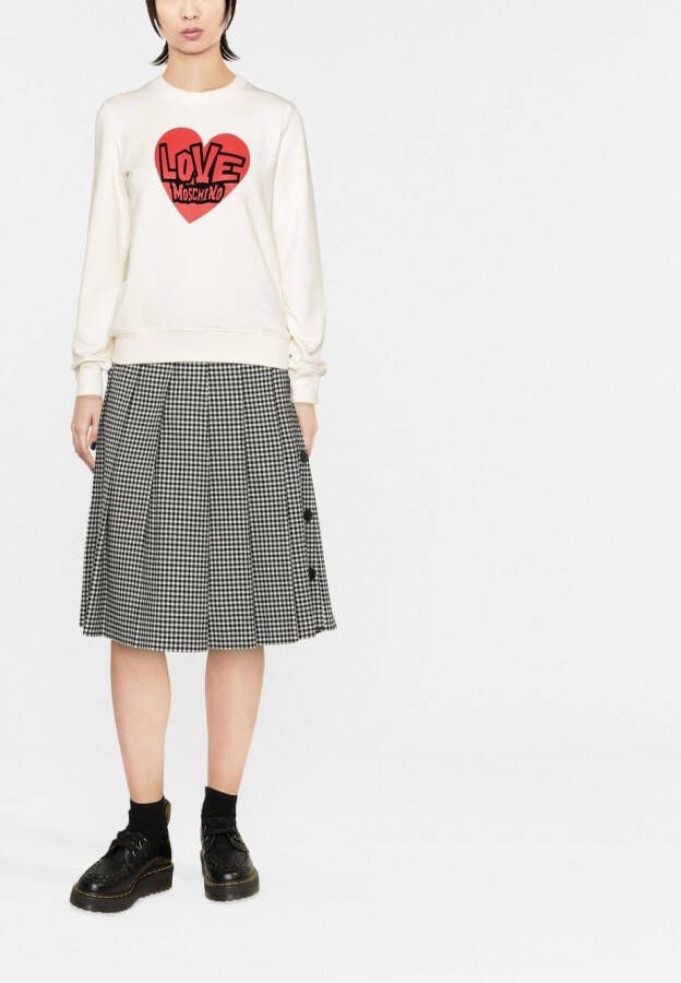 Love Moschino Sweater met logo Wit