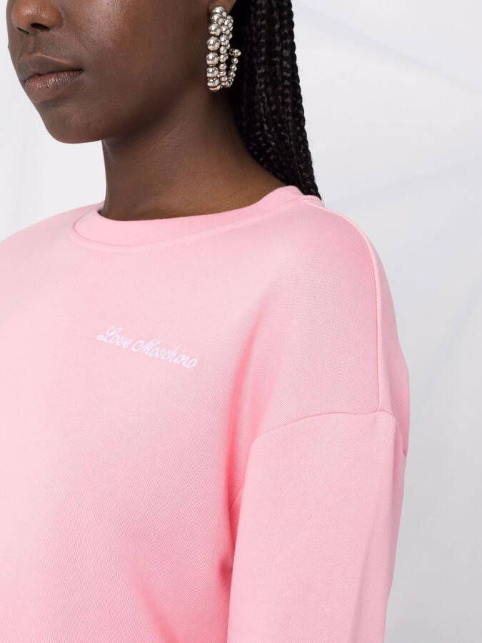 Love Moschino Sweater met logoprint Roze