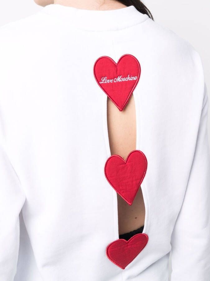 Love Moschino Sweater met ronde hals Wit