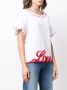 Love Moschino Witte Boxy Fit T-shirt met Gerimpelde Halslijn White Dames - Thumbnail 8
