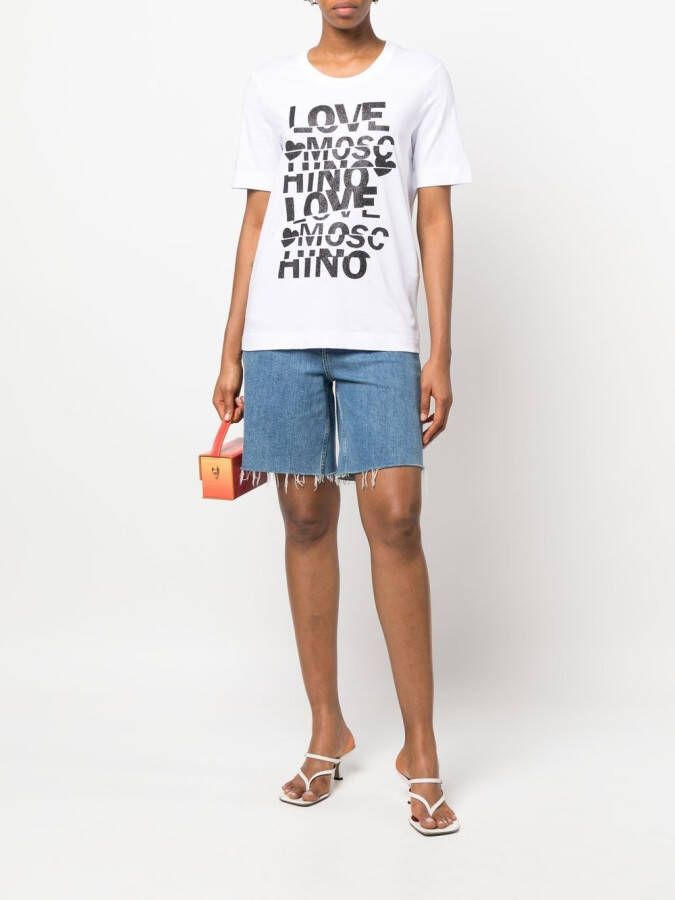 Love Moschino T-shirt met korte mouwen Wit