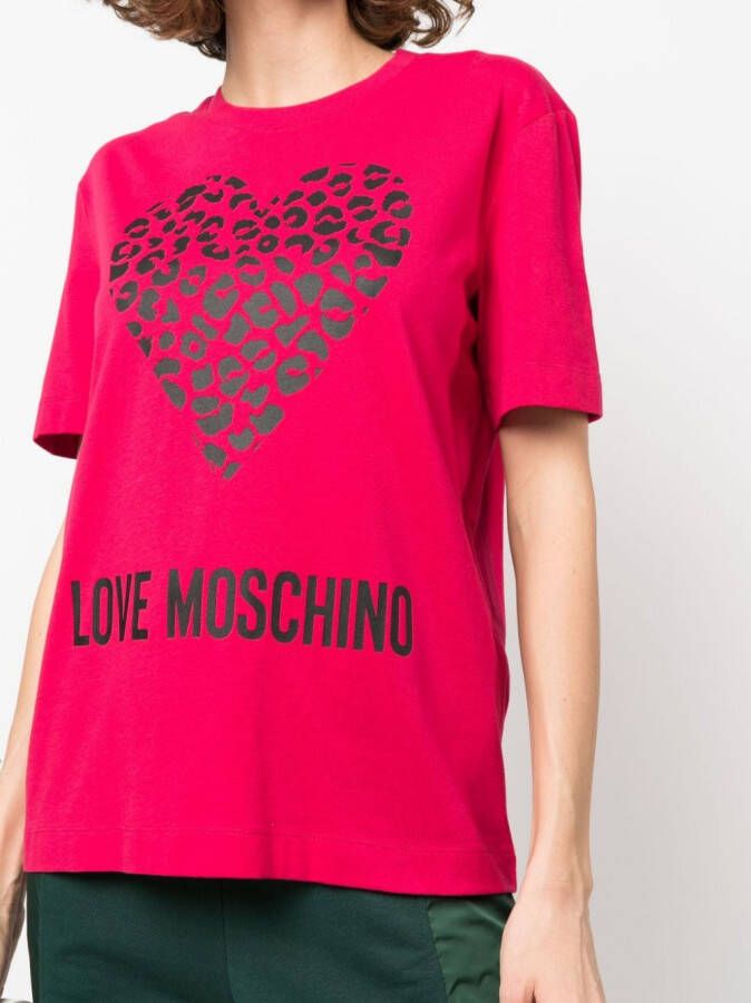 Love Moschino T-shirt met logoprint Rood