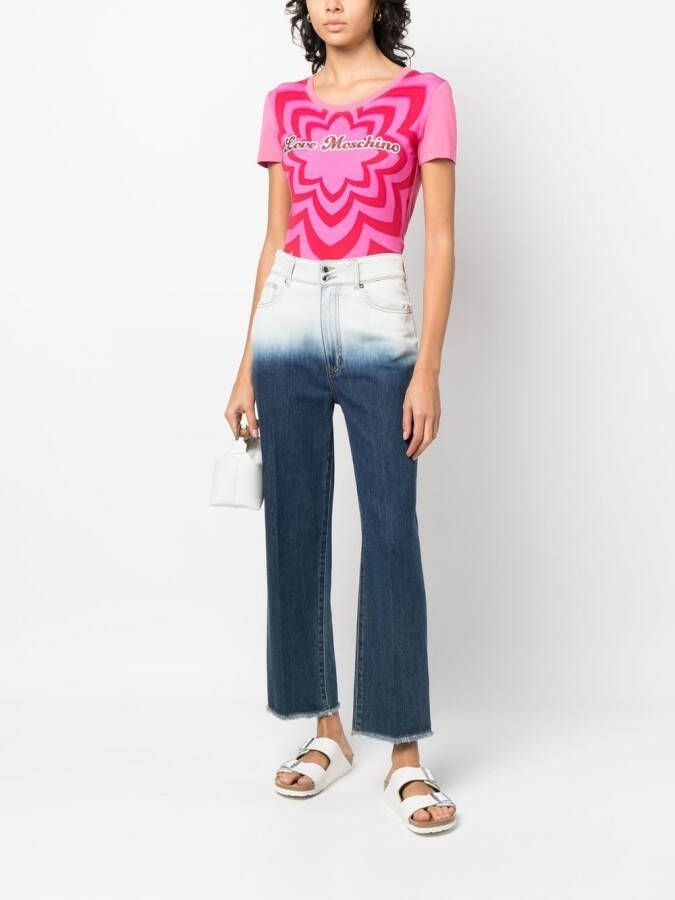Love Moschino T-shirt met logoprint Roze