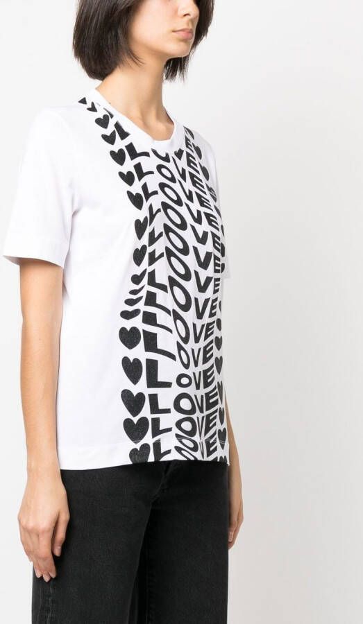 Love Moschino T-shirt met logoprint Wit