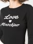 Love Moschino Lange Mouw Katoen Logo Print Tee Black Dames - Thumbnail 7