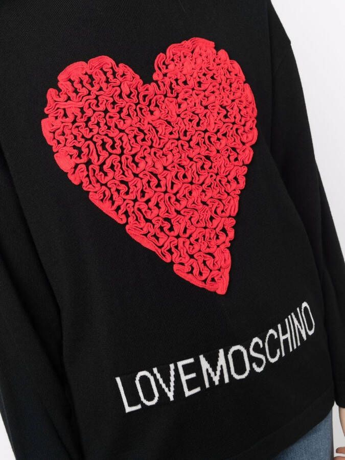 Love Moschino Trui met hartpatch Zwart