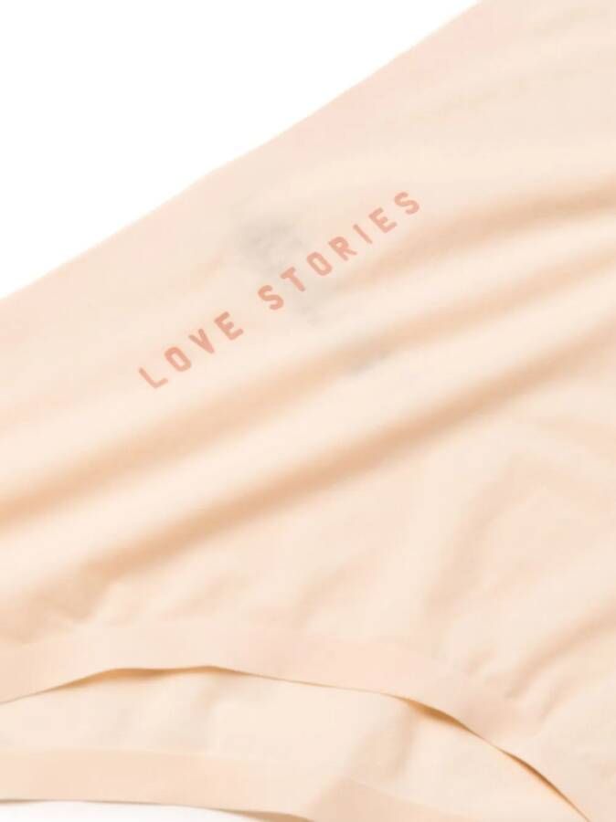 Love Stories Slip met logoprint Beige