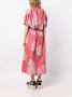 LOVEBIRDS Midi-jurk met bladapplicatie Roze - Thumbnail 4