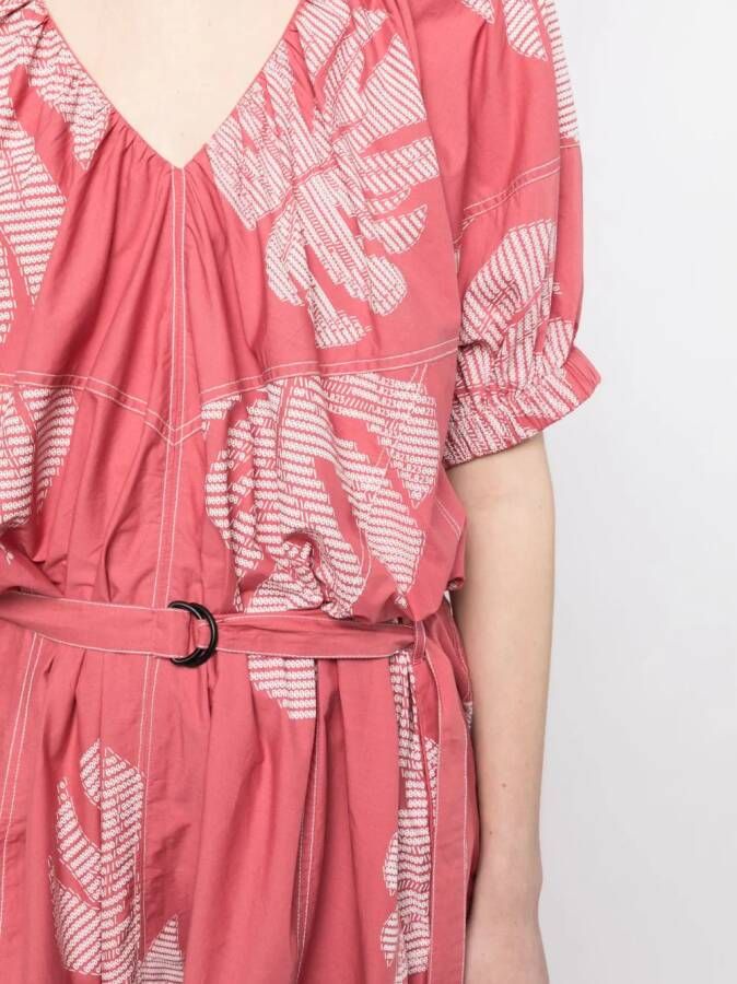 LOVEBIRDS Midi-jurk met bladapplicatie Roze