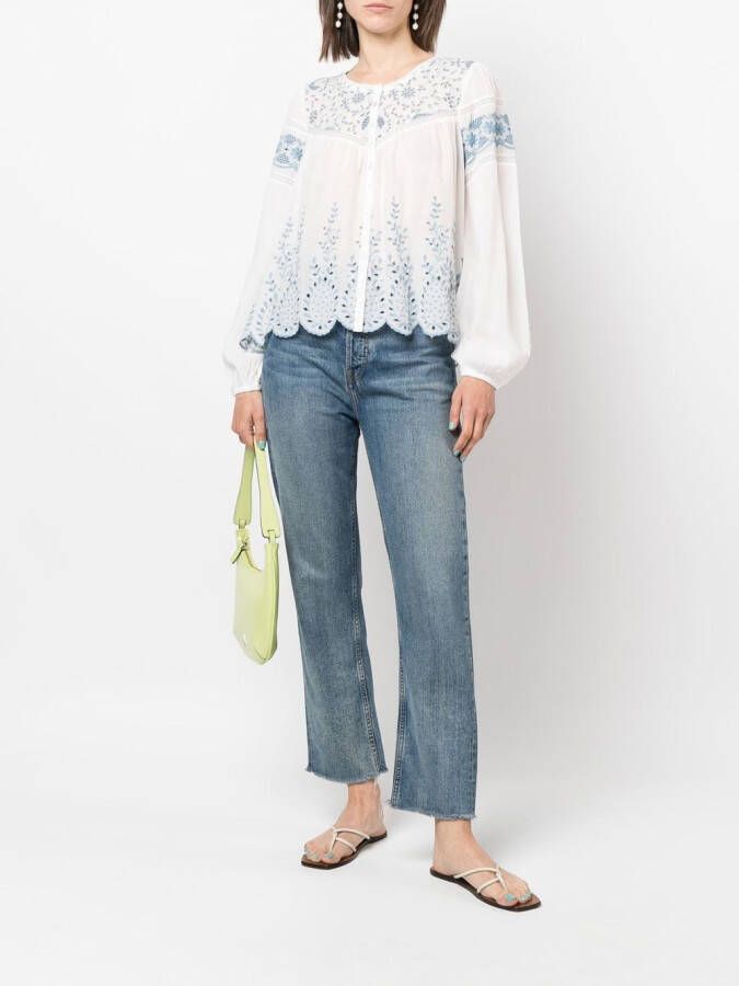LoveShackFancy Blouse met borduurwerk Wit
