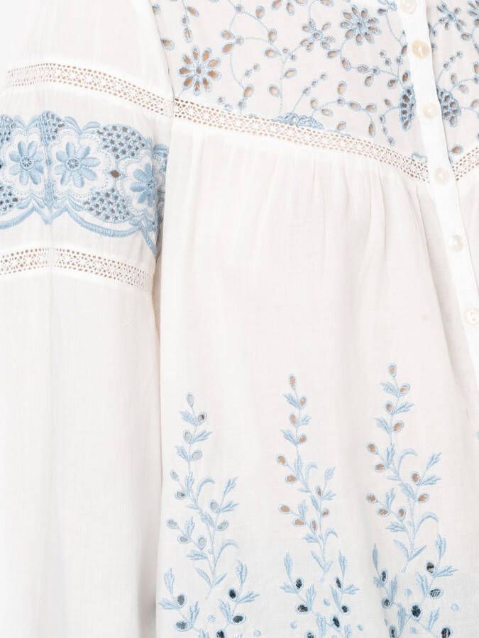 LoveShackFancy Blouse met borduurwerk Wit