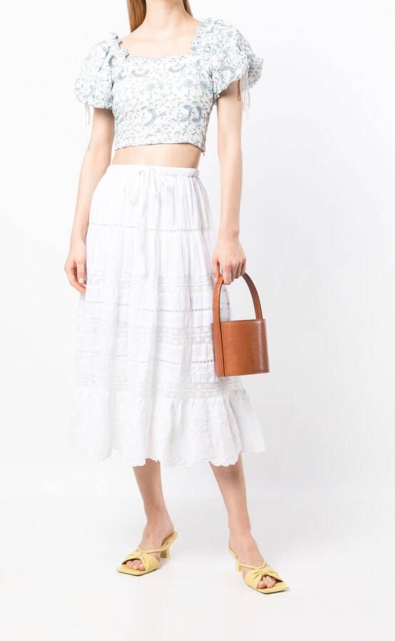 LoveShackFancy Rok van kant Wit
