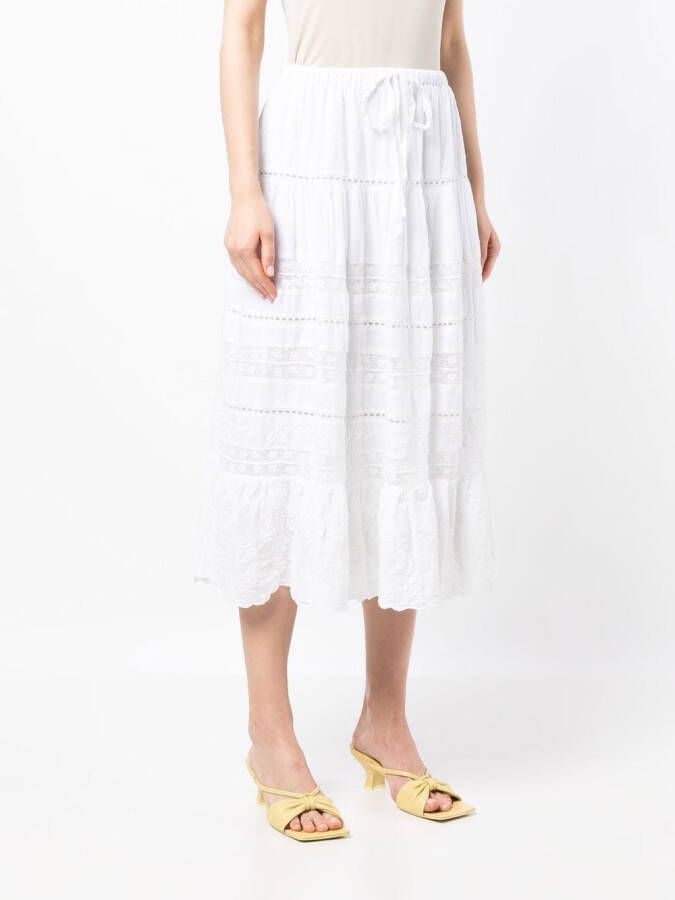 LoveShackFancy Rok van kant Wit