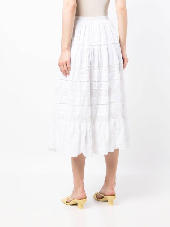 LoveShackFancy Rok van kant Wit