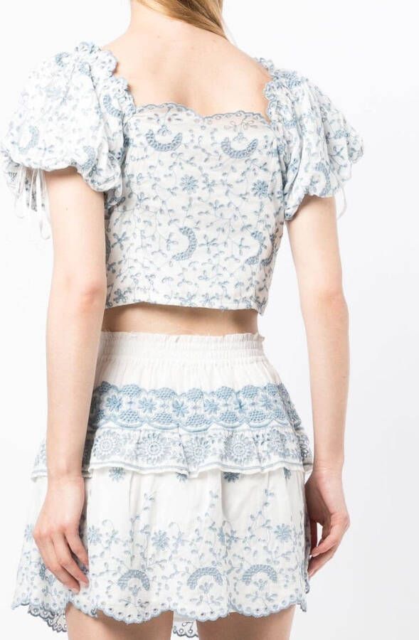 LoveShackFancy Top met broderie anglaise Wit