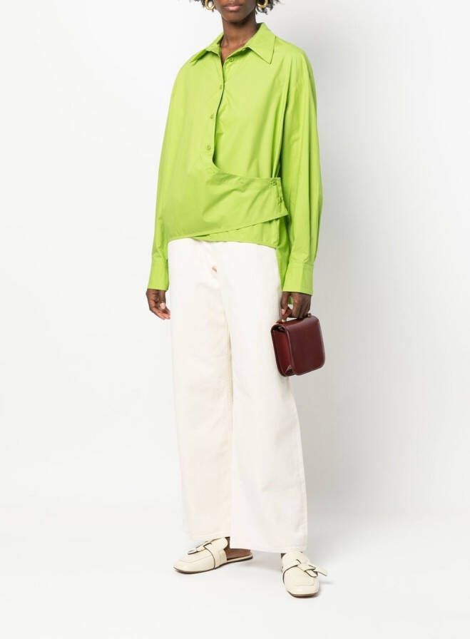 Low Classic Asymmetrische blouse Groen