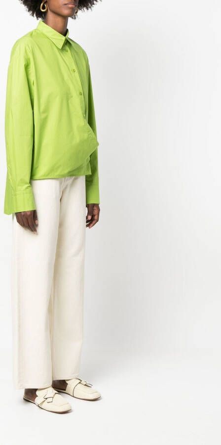 Low Classic Asymmetrische blouse Groen