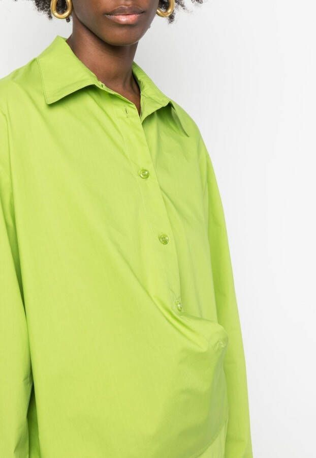 Low Classic Asymmetrische blouse Groen