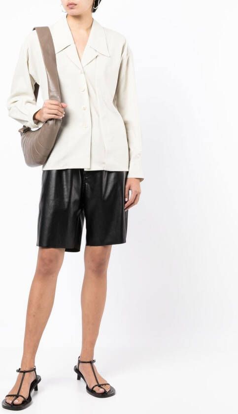 Low Classic Blouse met gespreide kraag Groen