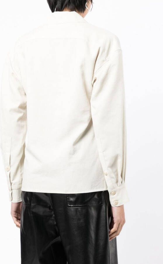 Low Classic Blouse met gespreide kraag Groen