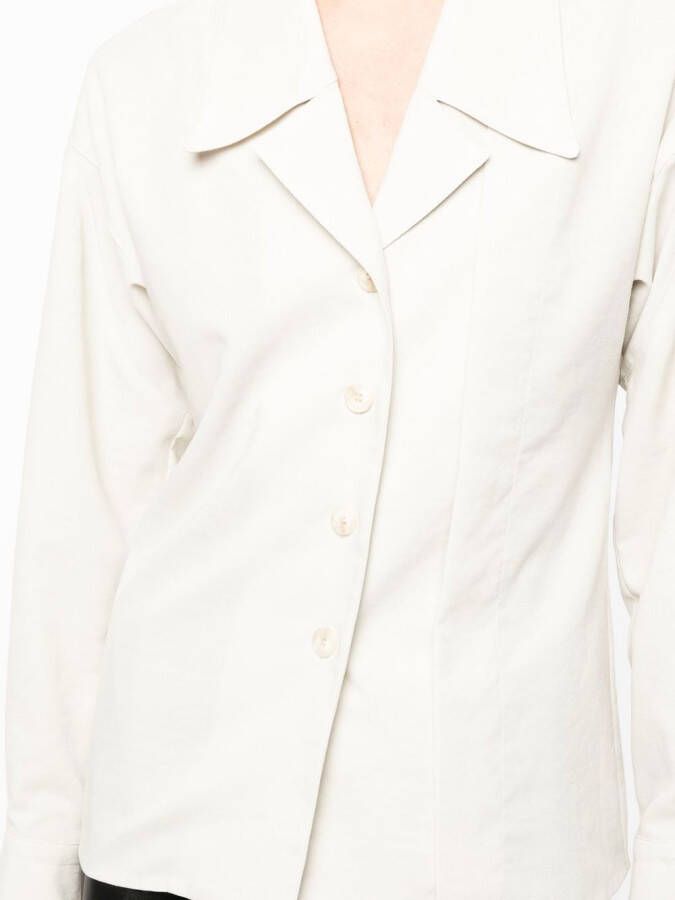 Low Classic Blouse met gespreide kraag Groen