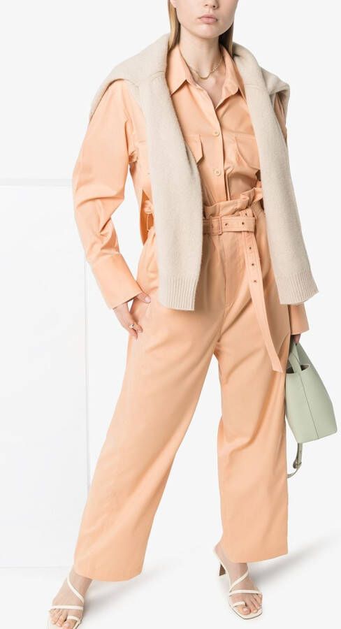 Low Classic Broek met paperbag taille Oranje