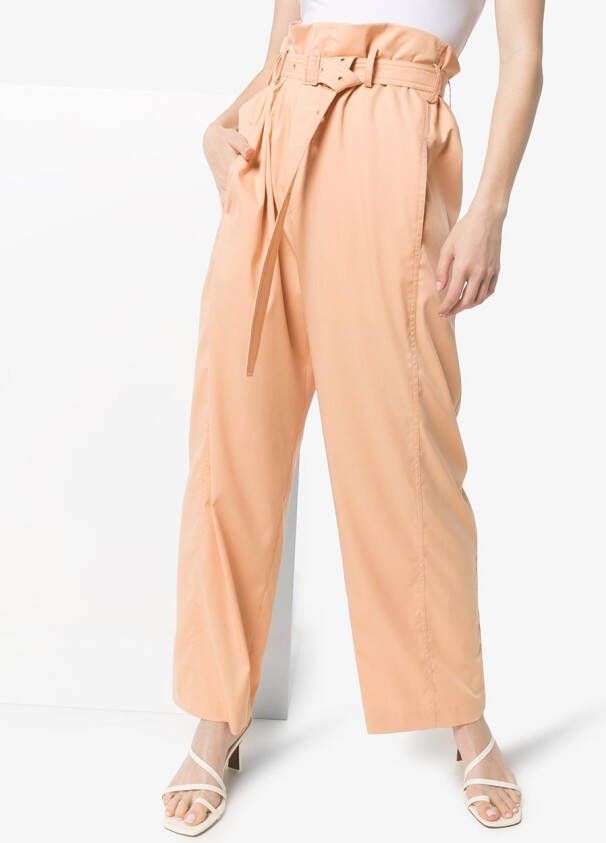 Low Classic Broek met paperbag taille Oranje