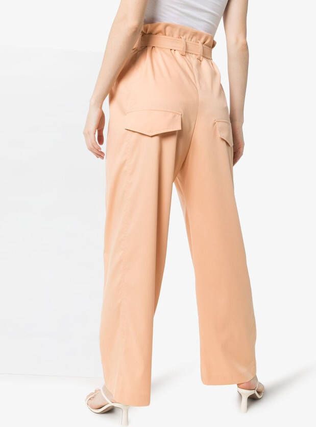 Low Classic Broek met paperbag taille Oranje